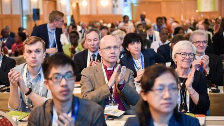 10 May 2017, Windhoek, Namibia: Delegates respond to the opening session of the Twelfth Assembly of the Lutheran World Federation. Photo: LWF/Albin Hillert