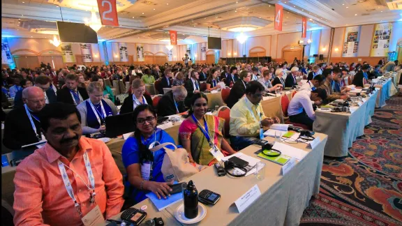 Delegates at the first plenary session at the Twelfth Assembly of the Lutheran World Federation, gathers in Windhoek, Namibia, on 10-16 May 2017. Photo: LWF/JC Velariano