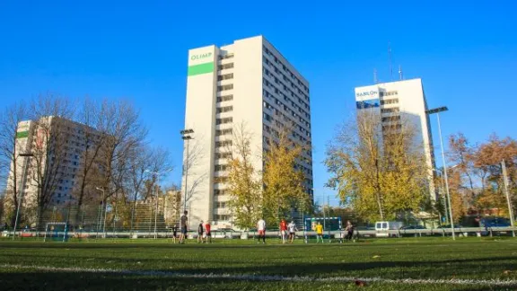 The student hostels of the AGH University of Science and Technology campus