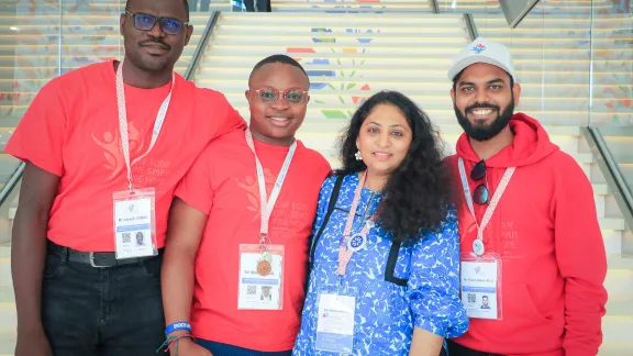 Stewards pictured together with Rebecca Sangeetha, Stewards Program Coordinator. Photo: LWF/Johanan Celine Valeriano